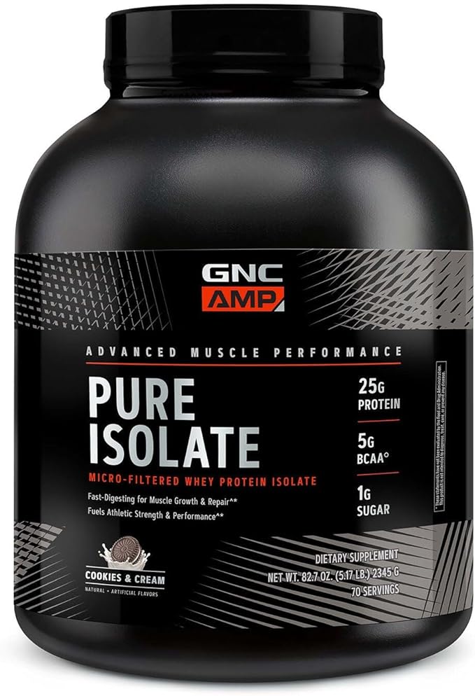 GNC AMP Pure Isolate Whey Protein - Cookies &amp Cream (70 Servings)