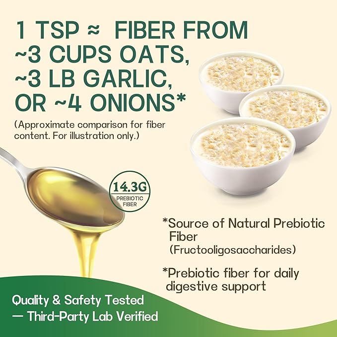 YVIP 95% Fructooligosaccharides (FOS) Prebiotic Fiber - Natural Digestive &amp Gut Health Support - Ideal for Whole Familly Low GI Liquid Fiber Supplement (290mL)
