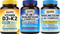 Vitamin D3 K2 Supplement 10000 IU D3 / 200 mcg K2 MK7 with Magnesium Complex 6 in 1 and Magnesium Complex 10 in 1 (3 Packs)