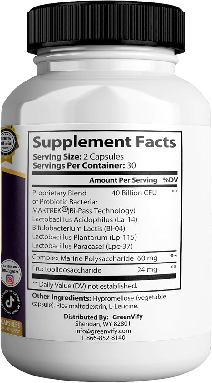 Steel Bite Pro Max Probiotic Supplement 40 Billion CFU 60 Capsules 30 Day Supply (2)