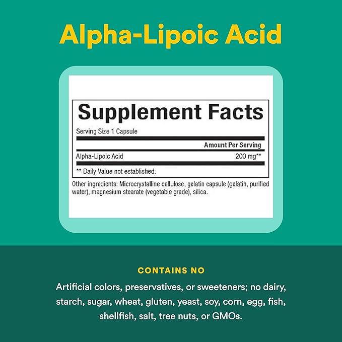 Natural Factors Alpha-Lipoic Acid 200 mg Antioxidant Support 120 Capsules