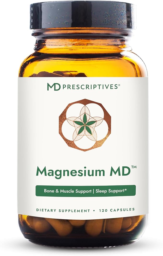 MD Prescriptives - Magnesium MD - Highly Absorbable Dietary Magnesium Supplement with Glycinate &amp Acetyl Taurinate - 120 Capsules