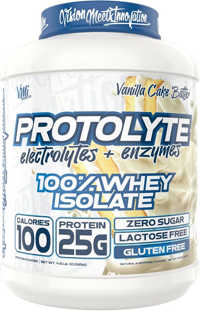 VMI Sports ProtoLyte Whey Isolate Protein Powder Vanilla Cake Batter 4.6 lbs