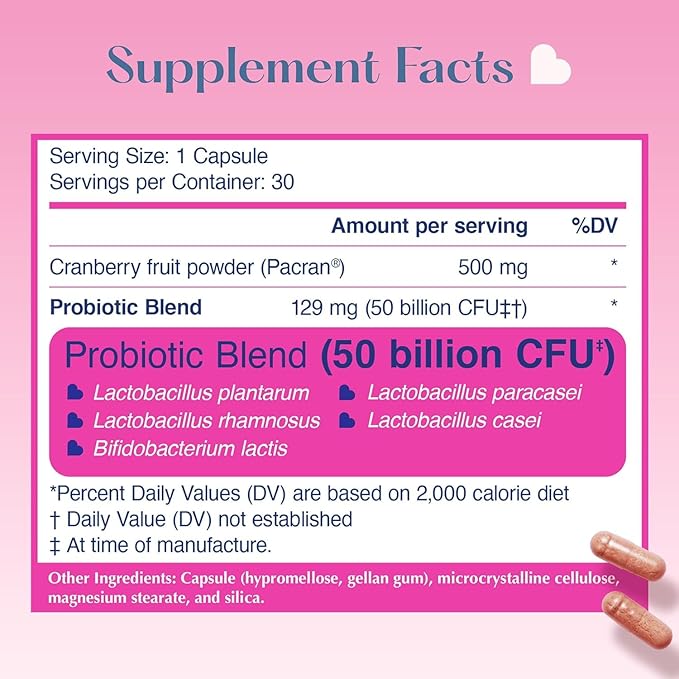 LOVEBUG Probiotics for Women with Pancran® – Multi-Strain Probiotic Supporting UTI BV Odor &amp PH Balance - Vaginal Probiotics for Womens Intimate Flora &amp Digestive Health - 30 Capsules