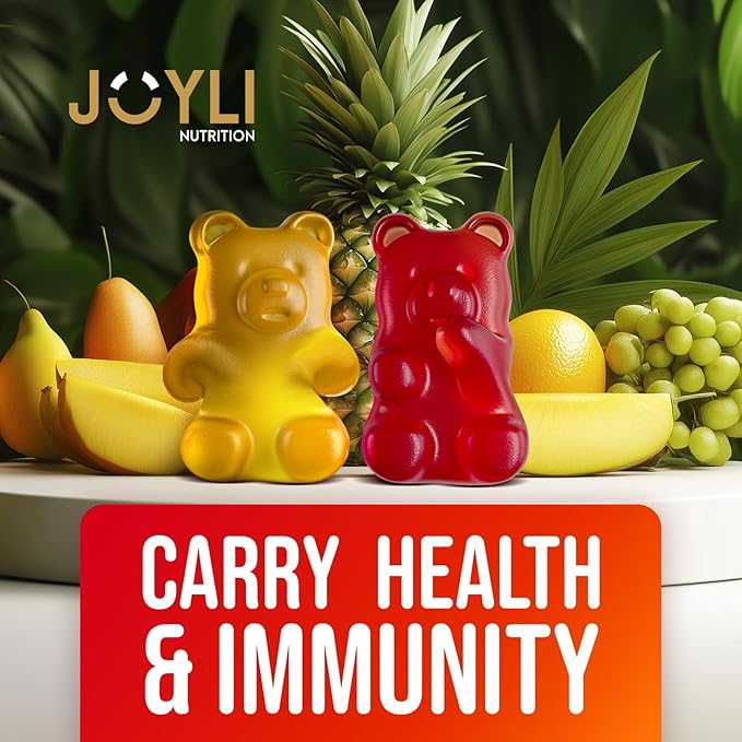 Joyli Quercetin &amp Superfruit Gummies Bundle – Immune &amp Antioxidant Support – Vegan Multivitamin Formula with Vitamins A C D E Zinc Goji &amp Elderberry – 2 Pack for Adults