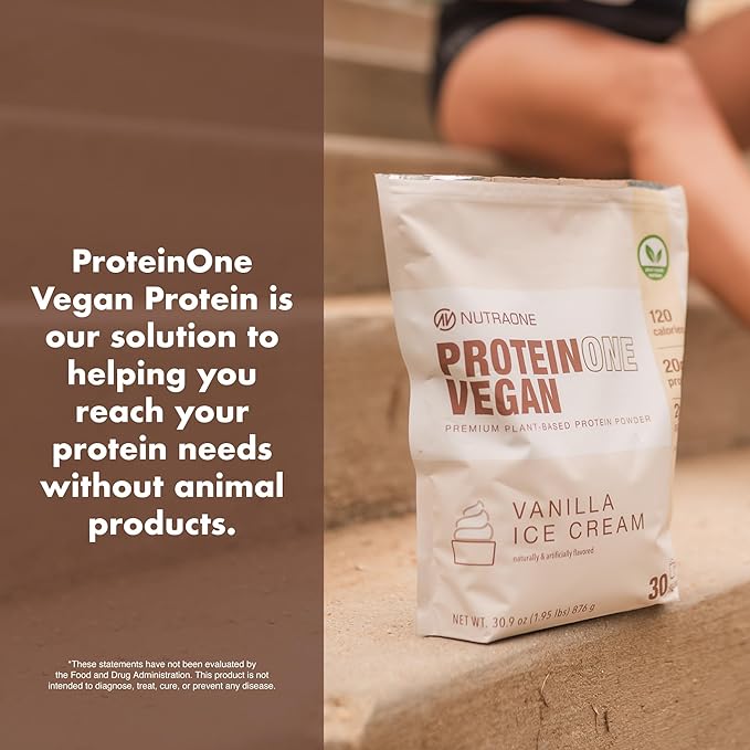 NutraOne ProteinOne Vegan Plant-Based Protein Powder Vegan Protein Powder Dairy-Free Pea and Rice Protein (Chocolate Milk)