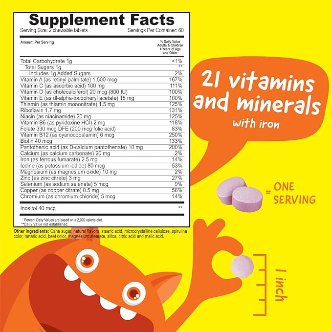 Kids Multivitamin Chewables + Iron 10mg + Vitamin C Chewables Bundle