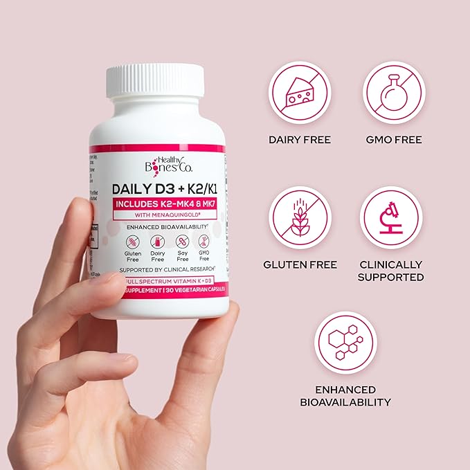 Premium D3 K2 - Full Spectrum Vitamin D3 K2 2000 IU D3 + MK7 + MK4 + K1 Daily D3 K2 &amp K1 Supplements - Vitamin D Supports Calcium Absorption for Strong Bones &amp Immune Health - 30 Capsules