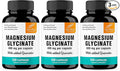 Magnesium Glycinate 400mg High Absorption Capsules with Quercetin | Quality Sleep Relaxation &amp Muscle Health Supplement for Women and Men | Chelated Magnesium 120 Count (Pack of 3) | Easy to Swal