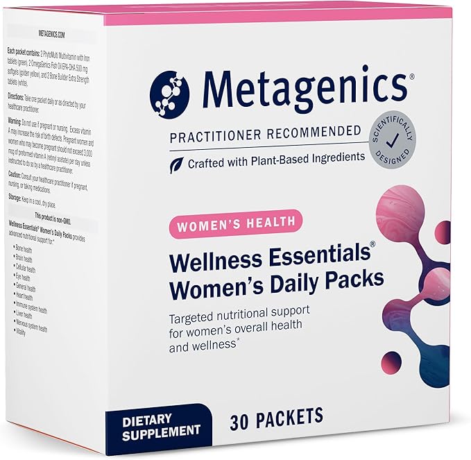 Metagenics Wellness Essentials Women’s - Daily Packets* - Multivitamin Omega‑3s &amp Antioxidants for Bone Immune &amp Energy Support* - Non‑GMO Gluten‑Free - 30 Packets