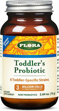 Flora - Toddler's Probiotic - Supports Digestive Health - Daily Probiotic Powder for Children Ages 1–3 - Includes Bifidobacterium Infantis - Vegetarian &amp Gluten-Free - Keep Chilled - 2.64 oz.