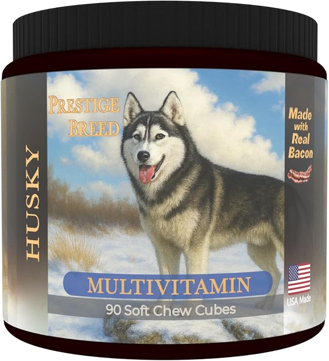 Multivitamins Balanced Nutrition for Your Husky 90 Count Made in The USA with Real Bacon