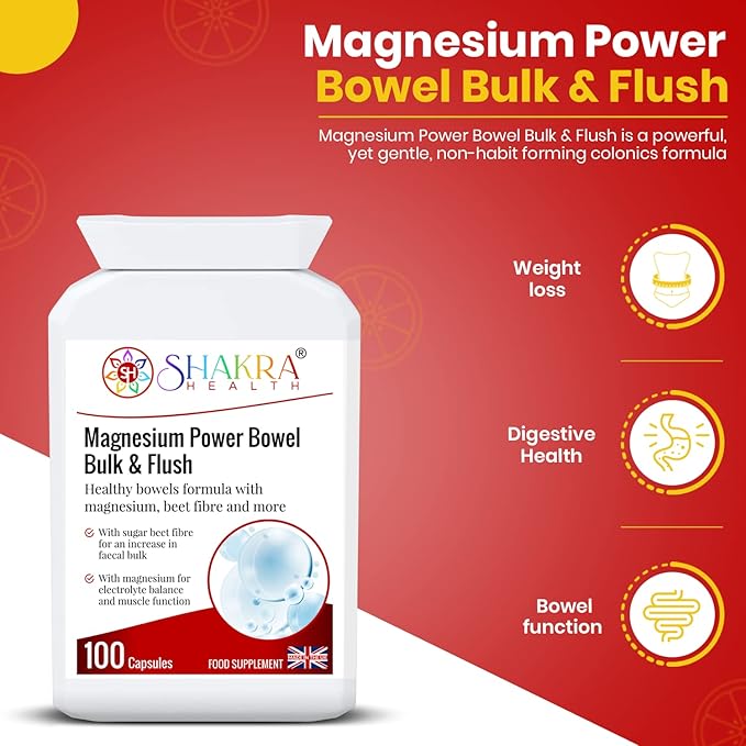 Magnesium Power Bulk &amp Flush. A Magnesium Based Formula to Support Long-Term Bowel Hydration Health &amp Removal of Colonic Plaque | Shakra Health