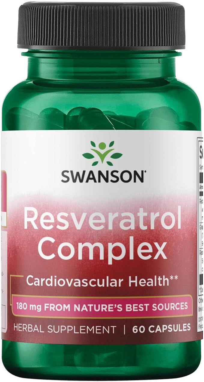 Swanson Resveratrol Complex - Herbal Supplement Promoting Cardiovascular Health &amp Protection - Natural Formula Promoting Natural Health &amp Wellness - (60 Capsules)