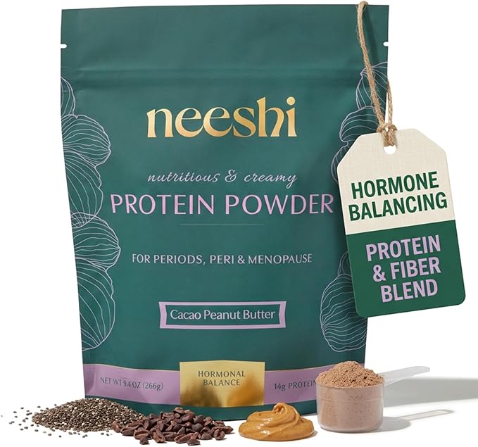 Nourishing Protein Blend for Hormonal Balance – Vegan Gluten-Free All-Natural – Supports PMS &amp Menopause Relief – 1-Week Supply – Cacao Peanut Butter Flavor
