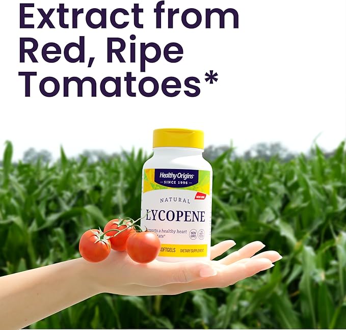 Healthy Origins Lycopene 15 mg (Natural Non-GMO Gluten Free Skin Support Prostate Support) 180 Softgels