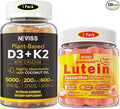 NEVISS Sugar Free Lutein Gummies 60 Counts + Vitamin D3 Gummies 60 Counts