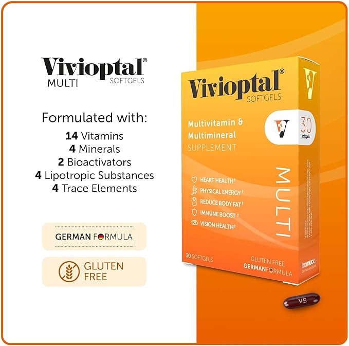 Vivioptal Multi 30 Softgels Multivitamin &amp Multimineral Gluten Free German Formula