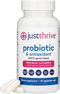 Just Thrive Probiotic &amp Antioxidant Supplement - 100% Spore-Based Digestive and Immune Support - Gluten Free 30 Caps