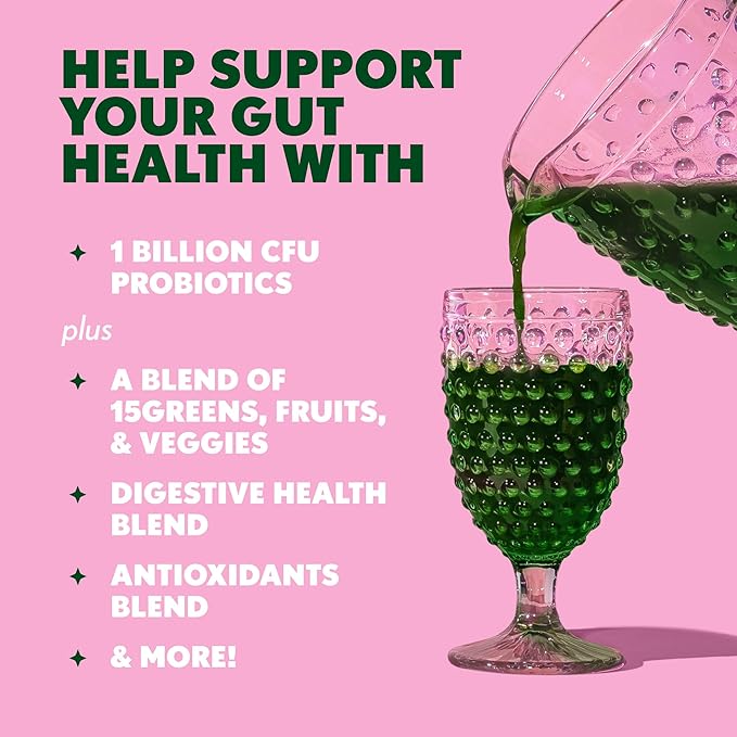 Amazing Grass Greens Superfood Powder: Greens Powder with Digestive Enzymes &amp ProbioticsOrganic SpirulinaChlorellaand Beet Root PowderBerry30 Servings (Packaging May Vary)(Pack of 2)