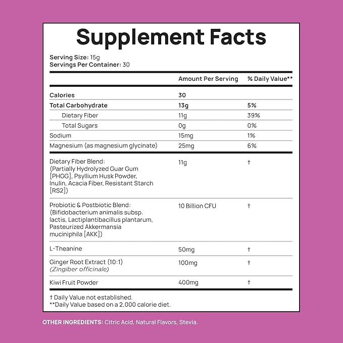 GLP-1 Probiotic | Akkermansia GLP-1 Supplement Fiber GLP 1 Booster | Probiotic and Fiber Support with Inulin Psyllium PHGG and Soothing Ginger Extract - Berry Citrus 15 Ct.