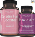 Reserveage Nutrition Keratin Hair Booster with Biotin &amp Resveratrol Hair and Nail Growth Supplement 120 Capsules (60 Servings) &amp Resveratrol 500 mg Supports Healthy Aging and Immune System