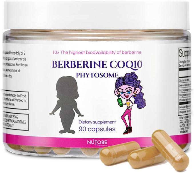 Berberine CoQ10 Phytosome | 10x Bioavailability | Supports Metabolic Harmony Energy &amp Bloating Relief | 22 Day Supply | 90 Capsules