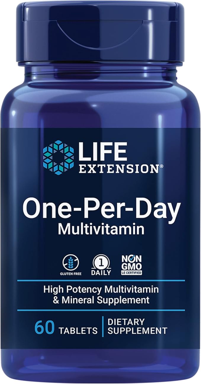 Life Extension One-Per-Day Multivitamin 60 Tablets and Optimized Ashwagandha 60 Capsules Bundle