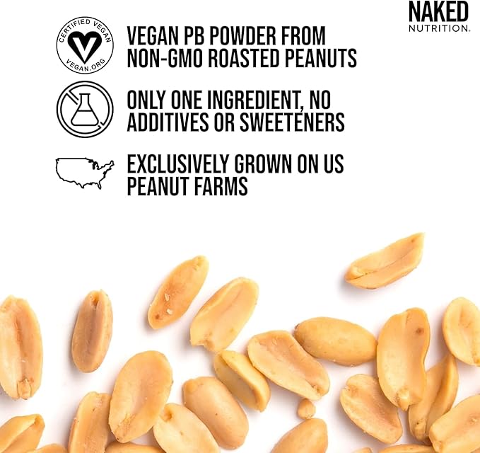 NAKED Whey Chocolate Peanut Butter Protein Powder (21 Servings) + PB Powdered Peanut Butter 2LB (76 Servings) – Grass-Fed Bulk Non-GMO Gluten Free Soy Free Vegan