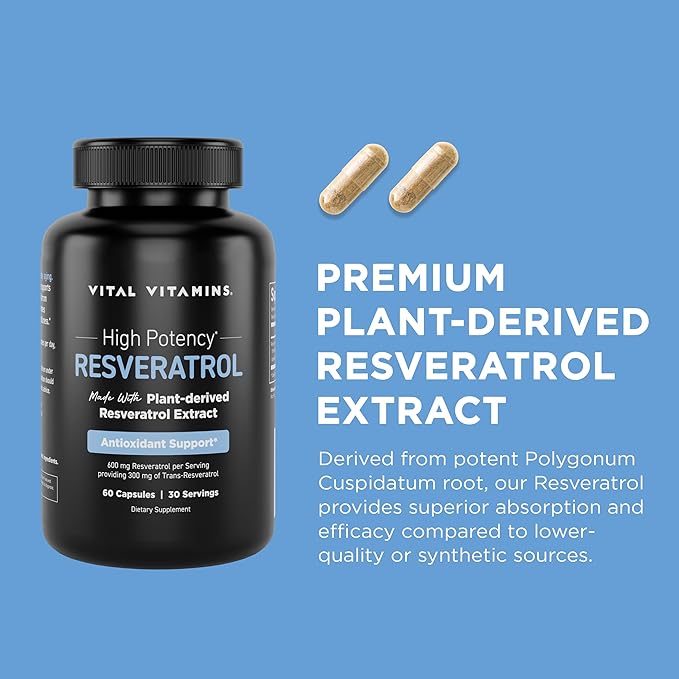 Vital Vitamins Resveratrol 60 ct + Creatine Capsules 120 ct