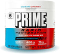 Prime Rapid Rehydration Electrolyte Powder Ocean Cherry Sugar Free Hydration Drink Mix with Sodium Potassium Magnesium &amp B Vitamins to Replenish Fluids Caffeine Free 6 Gallon Tub 48 SRV
