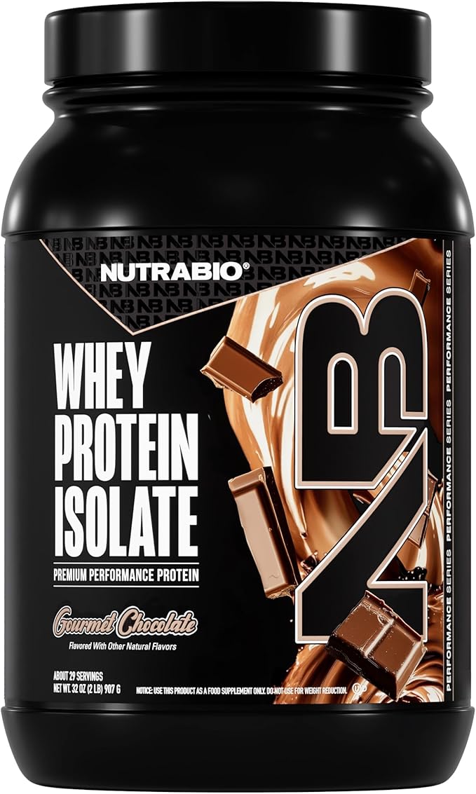 NutraBio 100% Whey Protein Isolate Protein Powder 25g Protein with Complete Amino Acid Profile Non-GMO Soy &amp Gluten Free Low Carb Low Calorie Whey Protein Powder Gourmet Chocolate 2 Lbs