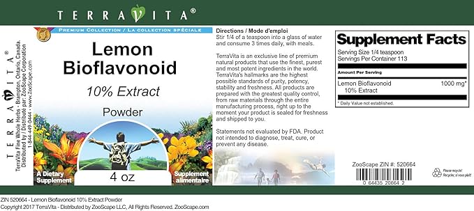 Lemon Bioflavonoid 10% Powder (4 oz ZIN: 520664)