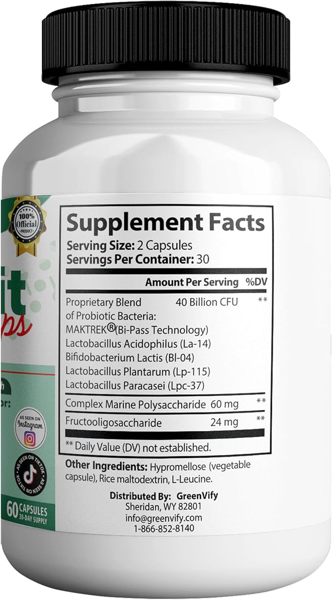 OzenFit Caps Max Probiotic Supplement 40 Billion CFU MAKTREK Bi-Pass Technology 60 Capsules 30-Day Supply (5)