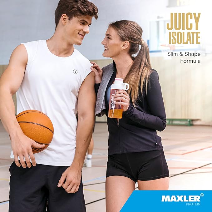 Maxler Juicy Isolate Protein Powder - Clear Whey Isolate - Low Lactose Fat Free Sugar Free Muscle Recovery Drink for Pre &amp Post Workout - Pineapple 1.1lb (20 Servings)