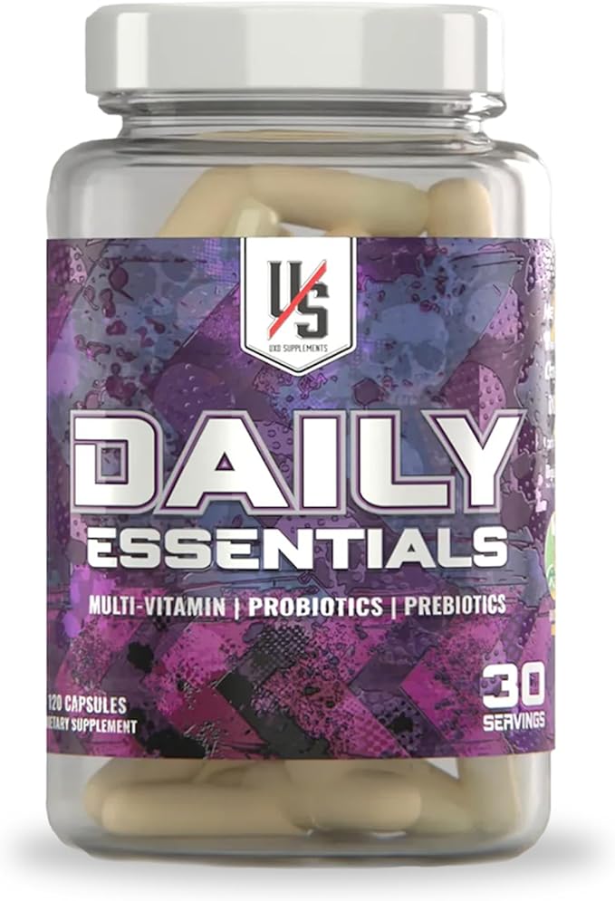 UXO Supplements Softgel Multi-Vitamin &amp Gut Health (All-in-one) Probiotics Prebiotics and Digestive Enzymes Multivitamin 120 Count
