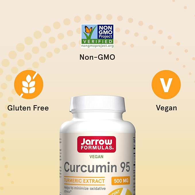 Jarrow Formulas Curcumin 95 Supplement - Turmeric Extract Supplement 500 mg for Antioxidant &amp Joint Support 120 Capsules