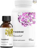 THORNE - Cellular Support Bundle - Vitamin D + K2 Liquid and ResveraCel - Support Healthy Bones Muscles and Aging