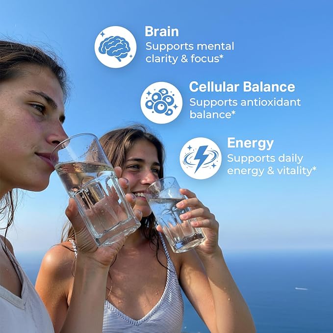 Hydrogen Water Tablets - 12 PPM H2 Molecular Hydrogen - 120 mg Magnesium-Based Reaction System - Supports Antioxidant Defense Cellular Health Energy &amp Brain Function - Non-GMO Unflavored 60 Tab