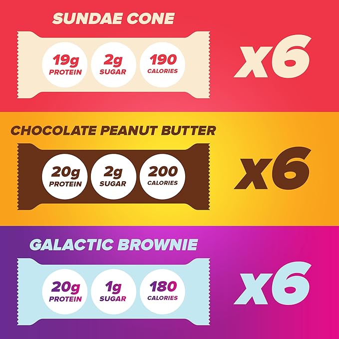 Pure Protein New Variety Pack Protein Bars – 20g Protein 3g Sugar 190 Calories (18 count) Low Sugar* High Protein Snack - Gluten Free - Perfect for a Healthy Snack