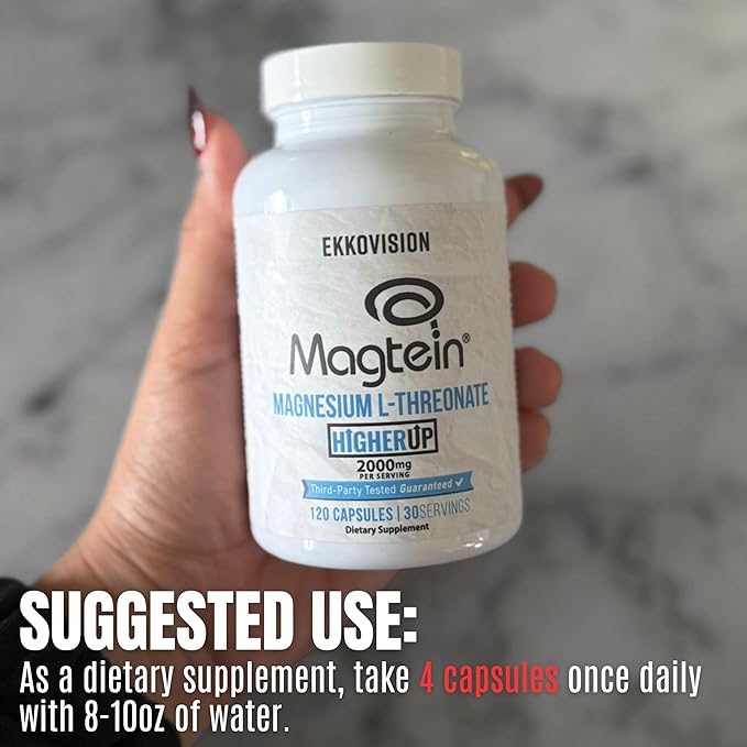 Ekkovision Magtein Magnesium L-Threonate Memory &amp Cognitive Function Support Magnesium Supplement with Essential Minerals for Men &amp Women 2000 MG Per Serving 120 Easy-to-Swallow Capsules