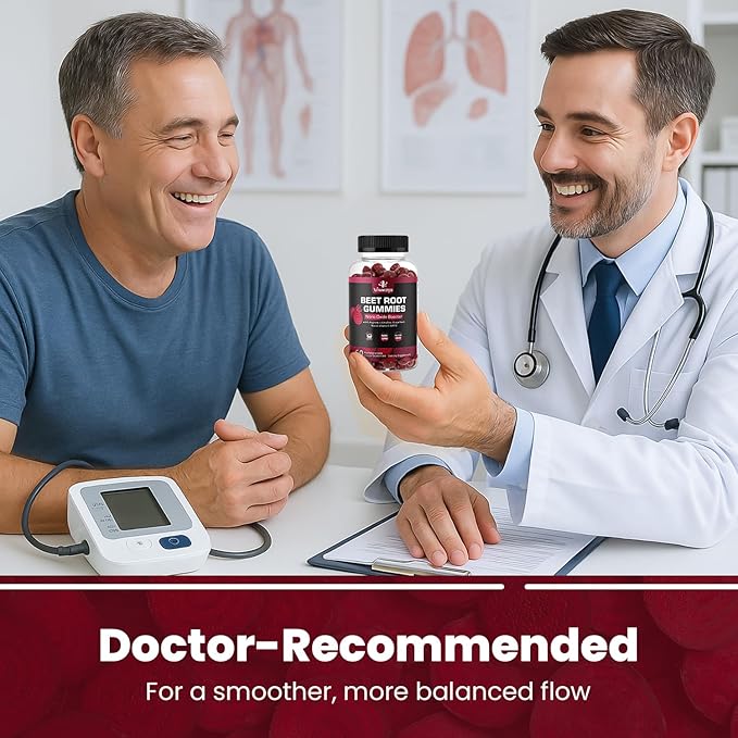 Beet Root Gummies - Super Nitric Oxide Beets Supplement - Red Beetroot Heart Chews with Grape Seed Power &amp B12- Pomegranate Flavor 60 Chewables Beets