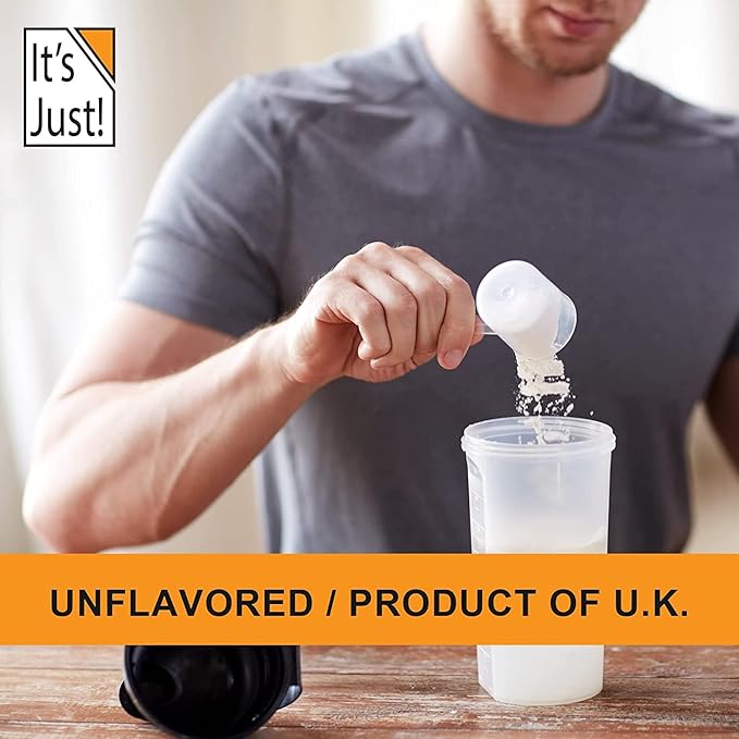 It's Just! - Whey Protein Isolate Ultra Premium Grass-Fed Unflavored Made in USA Pure 90% Protein Only 1g Carb No Added Sugar (3 Pound)