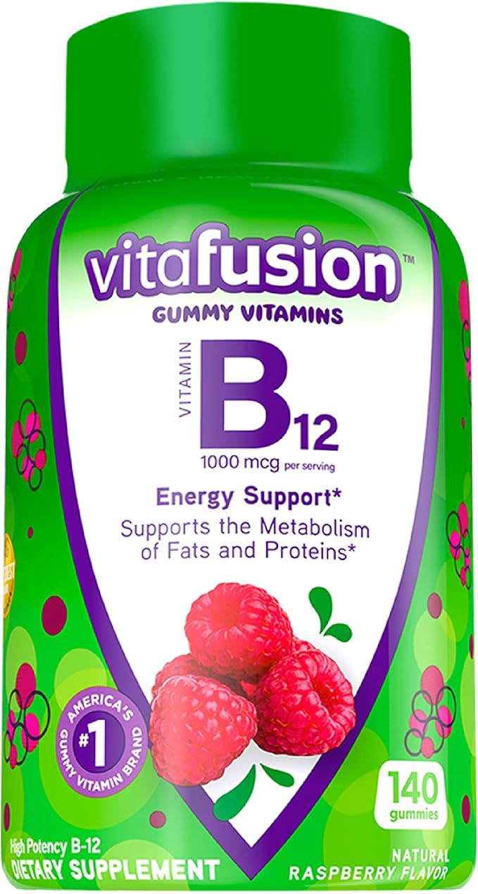 Vitafusion Extra Strength 5000 mcg Biotin and 1000 mcg B12 Gummy Vitamins America's Number 1 Gummy Vitamin Brand 50 and 70 Day Supply