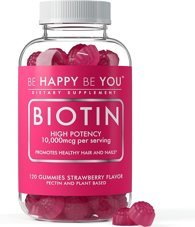Biotin Gummies 10000mcg – 120 Count – Supports Healthy Hair &amp Stronger Nails – Fast Absorption Supplement for Men &amp Women – Vegan Non-GMO Pectin Gelatin Free – Made in USA