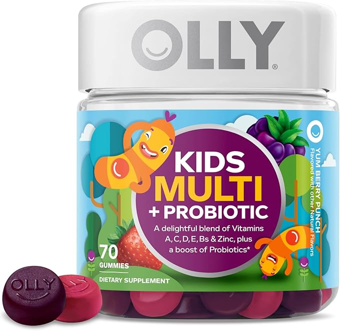 SmartyPants Kids Multivitamin Gummies and Fiber Supplement: Omega 3 Fish Oil &amp OLLY Kids Multivitamin + Probiotic Gummy Digestive and Immune Support