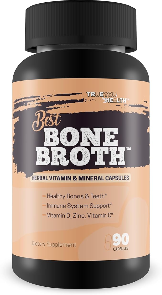 Best Bone Broth Capsules - Bone Health &amp Immunity Supplement - Bone Broth Powder Alternative Capsules - Bone Health Supplements Women Over 50 &amp Bone Health Supplements for Men - Vitamin D Bone
