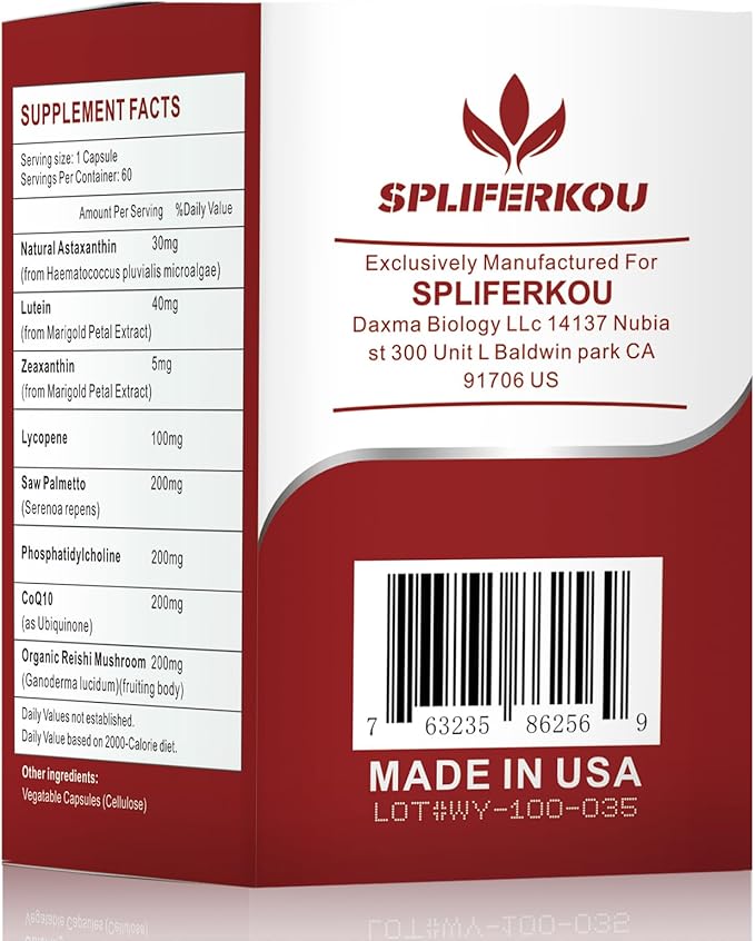 Astaxanthin and Lycopene 70mgAstaxanthin Supplement with Phosphatidylcholine Lutein and Zeaxanthin Powerful Antioxidants Supplement (180 Capsules)