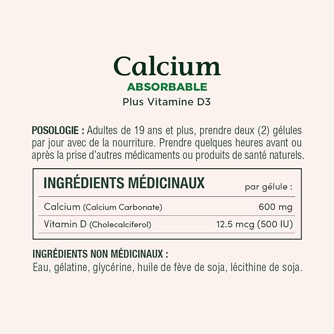 Nature's Bounty Absorbable Calcium 1200mg plus Vitamin D3 1000IU 200 count