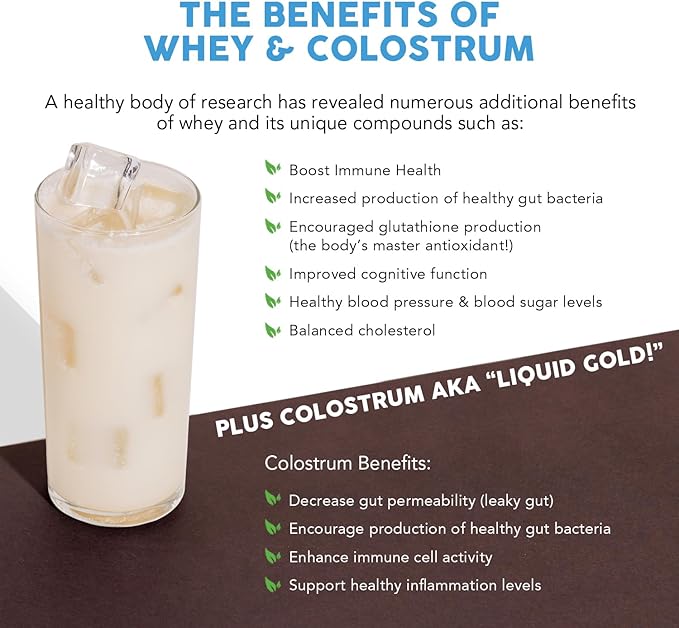 Paleovalley 100% Grassfed Whey Protein Powder with Colostrum 30 Serving - Vanilla 13g Protein Muscle Building Immune Support Gut Health